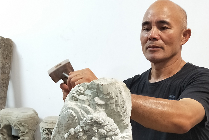 应汉军：嵊州石雕艺术家的创新与改变