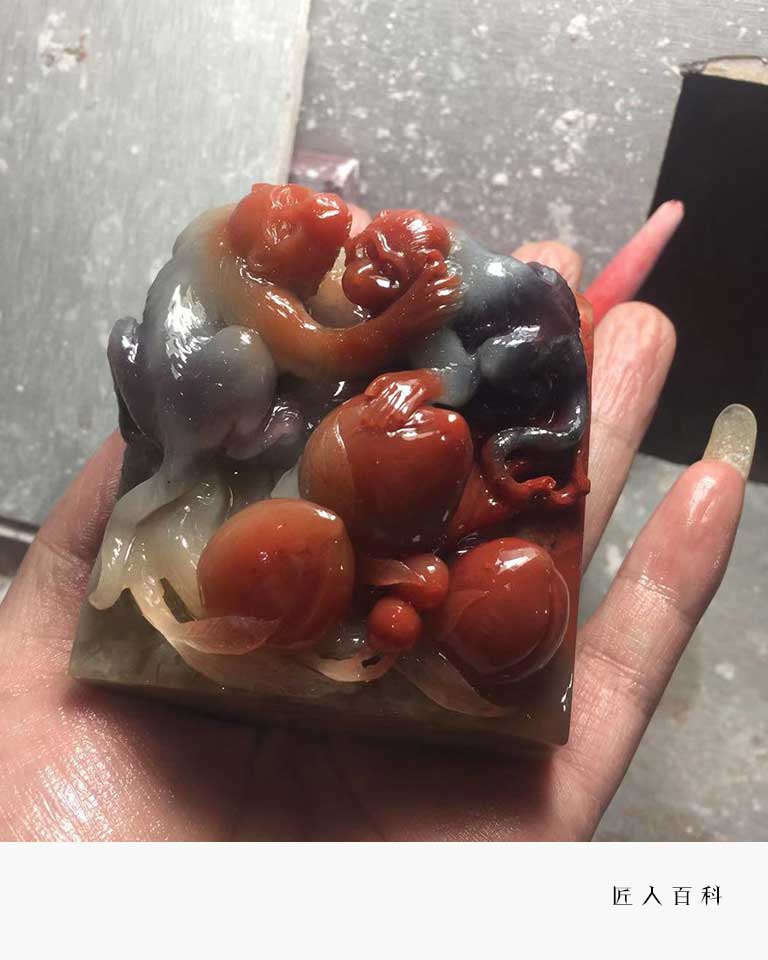 周勤的作品-周勤寿山石