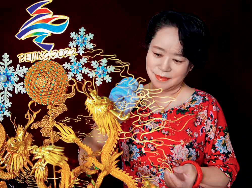 作品鉴赏|李果花丝镶嵌《盛世龙腾》龙脉传承，九州共进